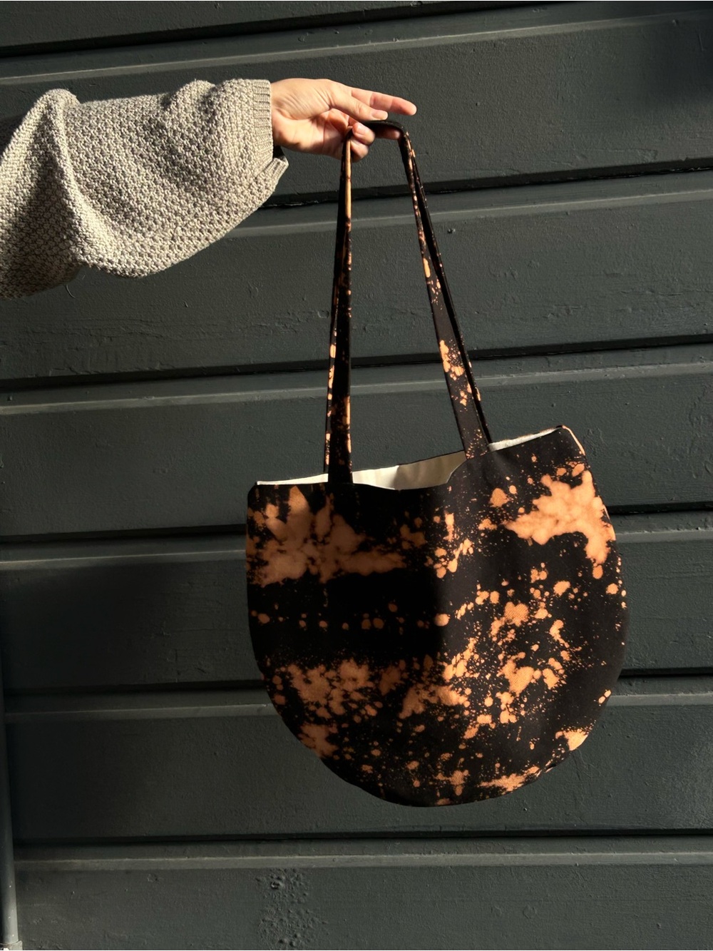 Handmade Black & Orange Tote Bag